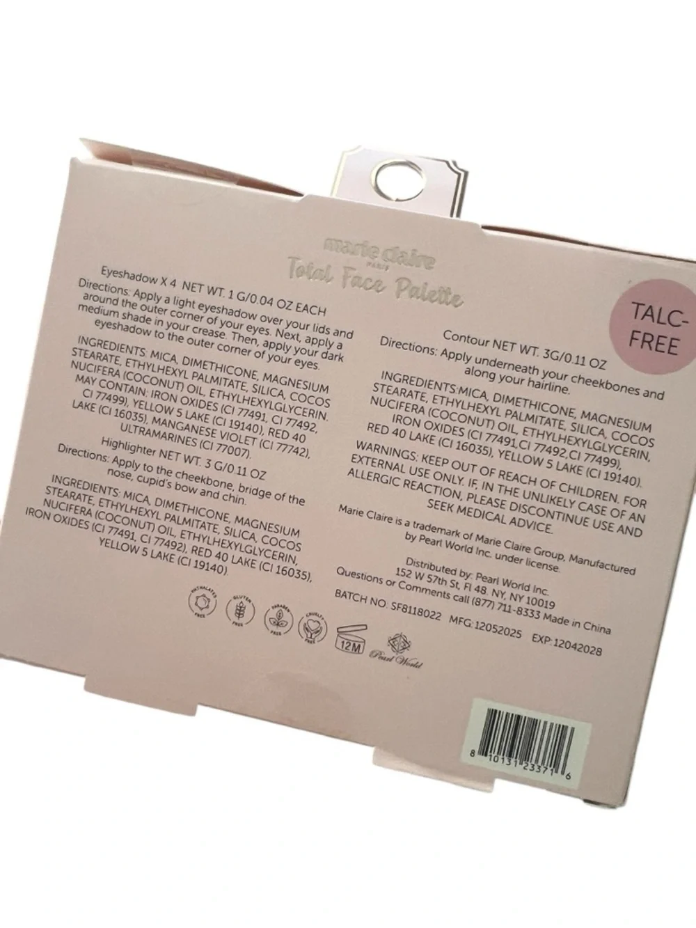 MARIE CLAIRE PARIS Smokey Delight Face Palette~Highlighter~Eyeshadow~Contour